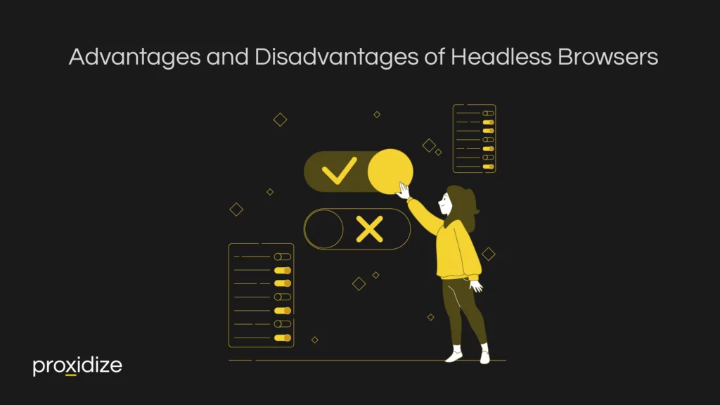 A drawing of a woman reaching for a switch containing a check mark under the title