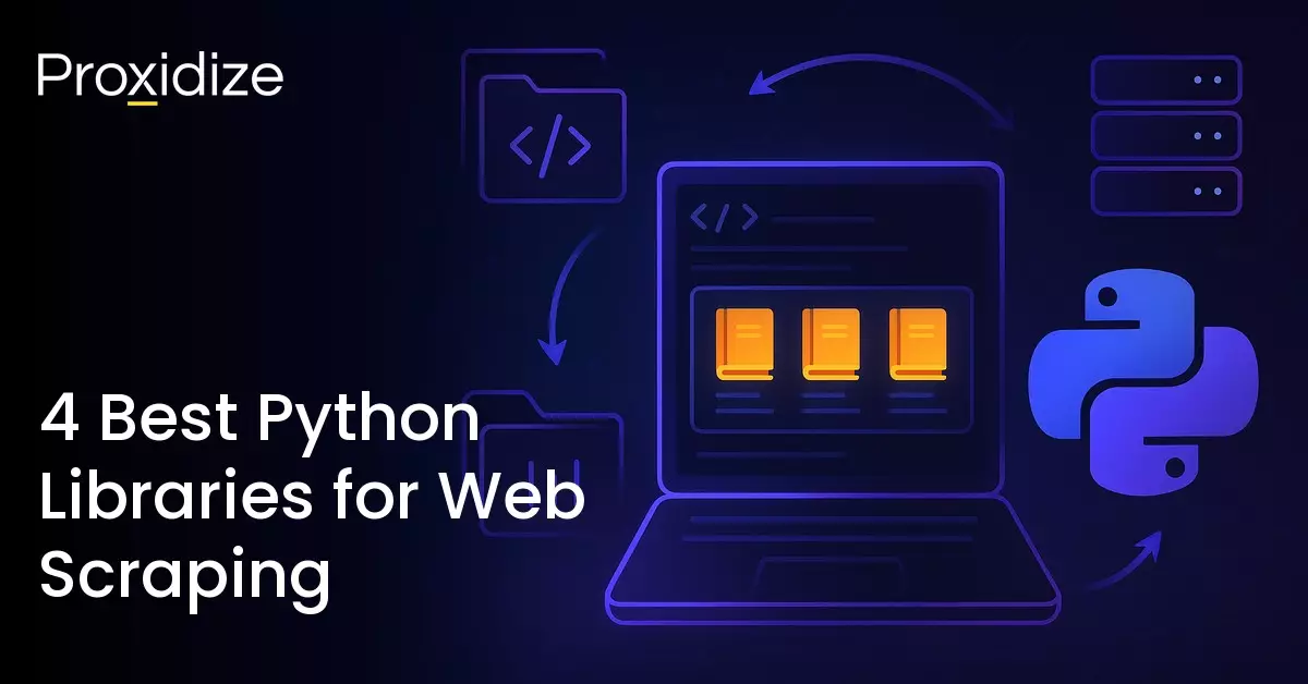 a drawing of a laptop, the python logo, and three library books next to the title 