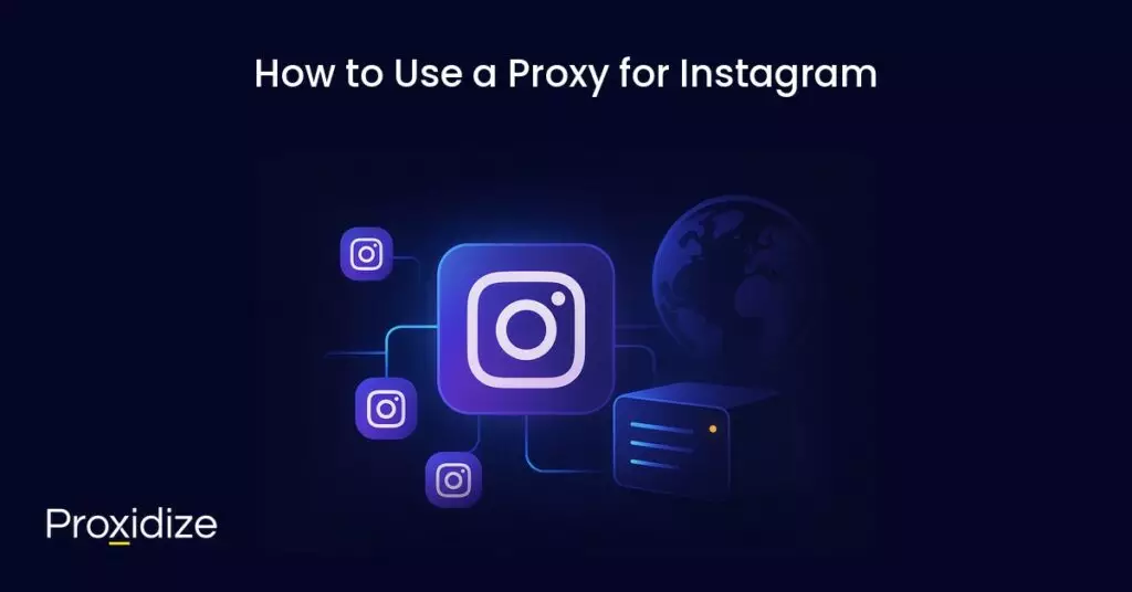 a drawing of the Instagram logo connected to a server under the title 