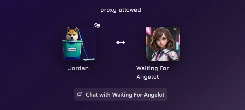 a screenshot of a new chat initiation on janitor ai