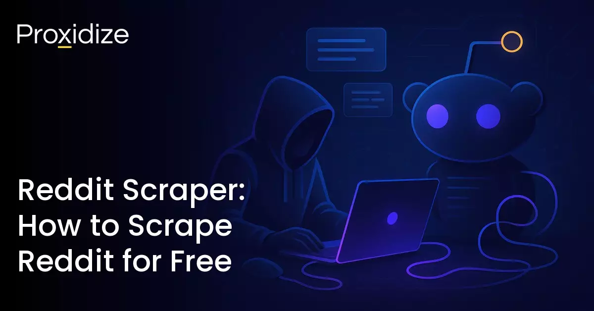 A drawing of a person in a hoodie working at a laptop next to the Reddit logo next to the title 