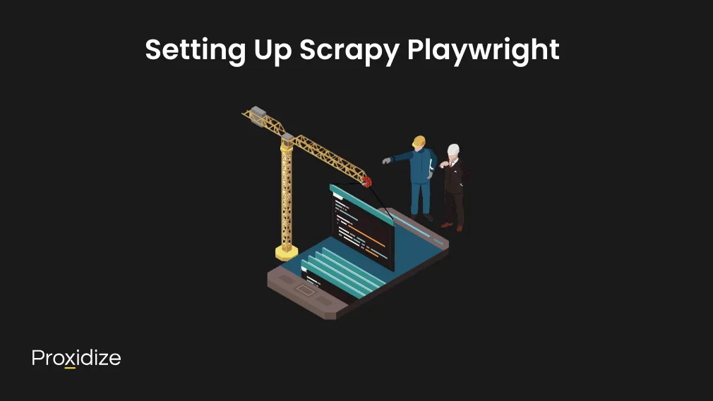 Image of two construction workers staring at a crane that is carrying web pages out of a phone. Text above the image reads