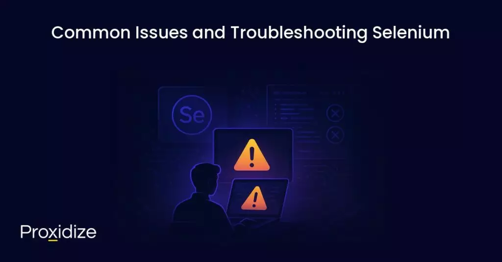 A drawing of a person looking at two screens with error signs under the title 