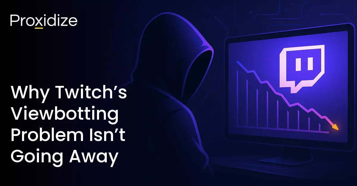 A man with a hoodie and a computer screen with the Twitch logo next to the title 