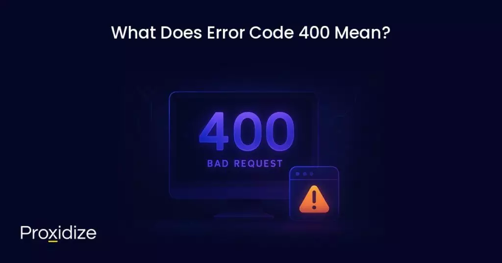 Image of a computer showing 400 Bad Request and a window showing a warning sign. Text above reads 