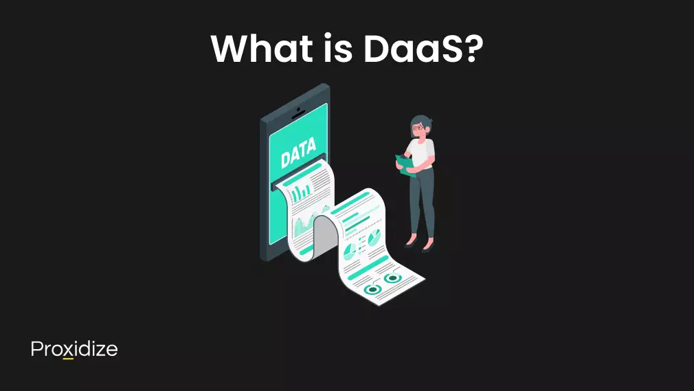 A drawing of a woman standing at a large tablet that is printing a large sheet of paper under the text 